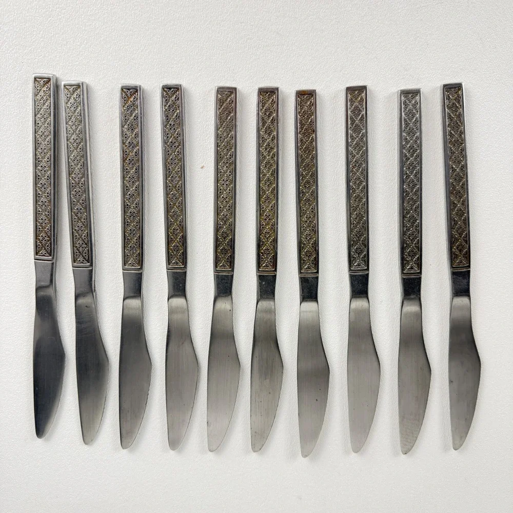 Rogers International Knives Vogue Pattern Set of 10 Mid Century Modern MCM